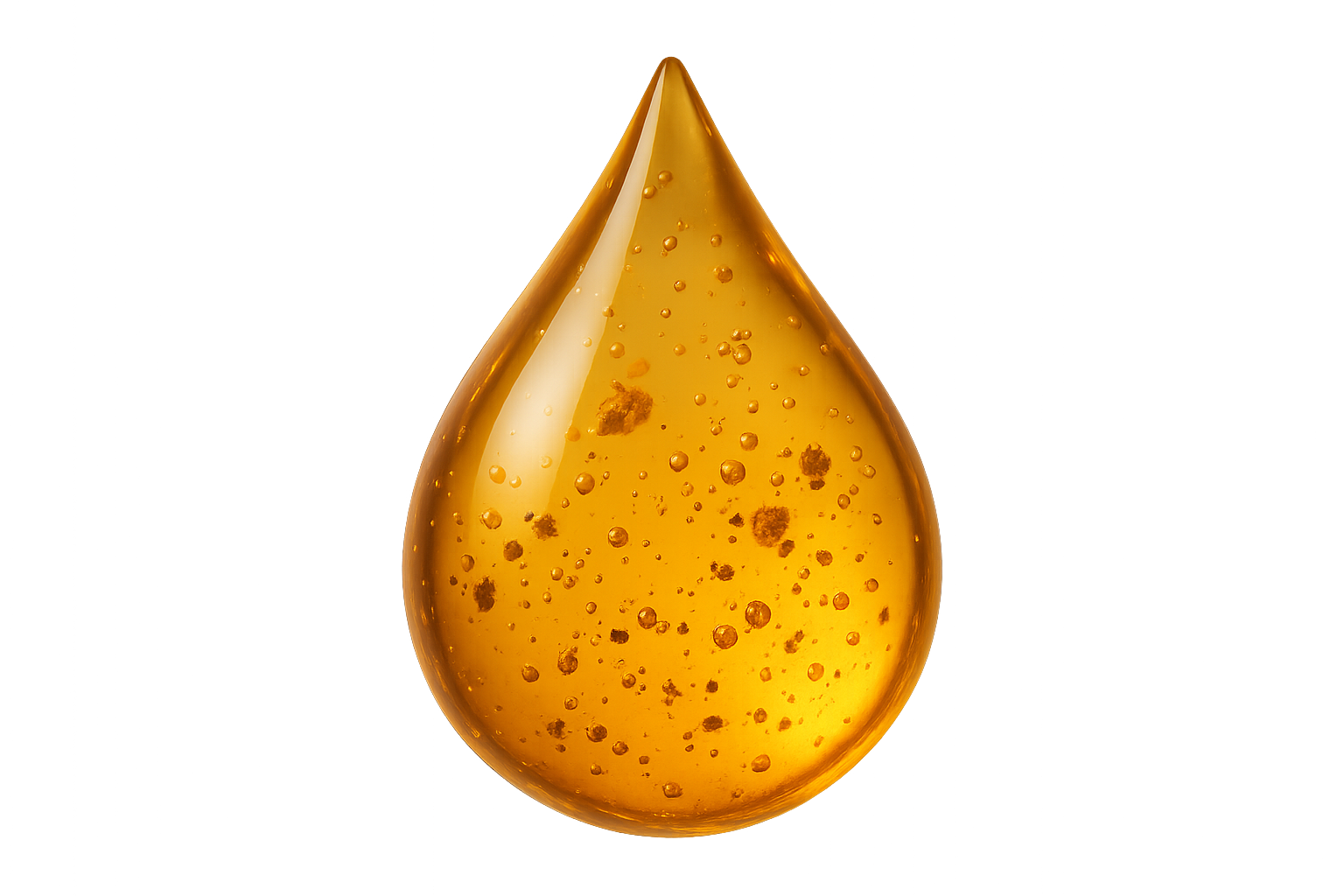 Realistisches Icon png ohne Hintergrund Bernstein tropfen