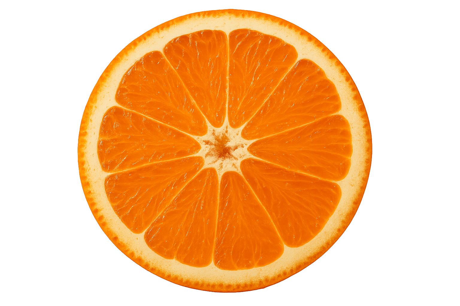 Realistisches Icon png Querschnitt ohne Hintergrund Bitterorange